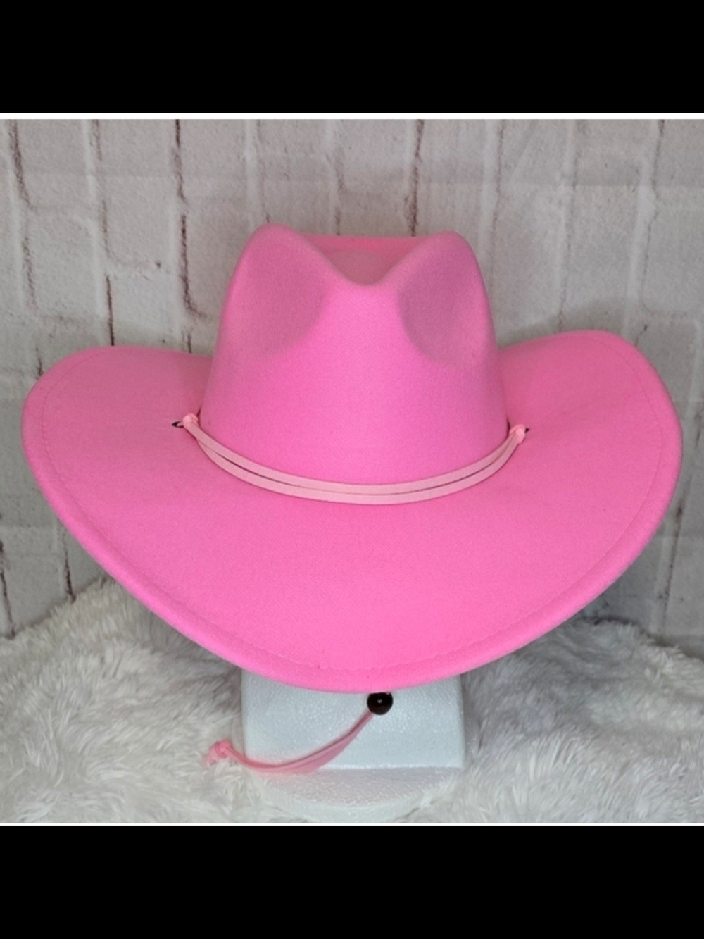 Hot Pink Western Cowboy Hat | Size 57 | Adjustable Chin Strap - Picture 5 of 7